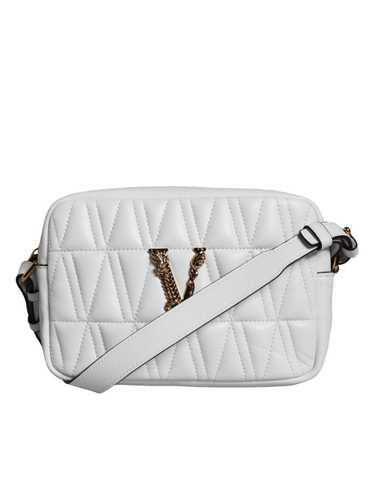 Versace White Quilted Nappa Leather Crossbody Shou