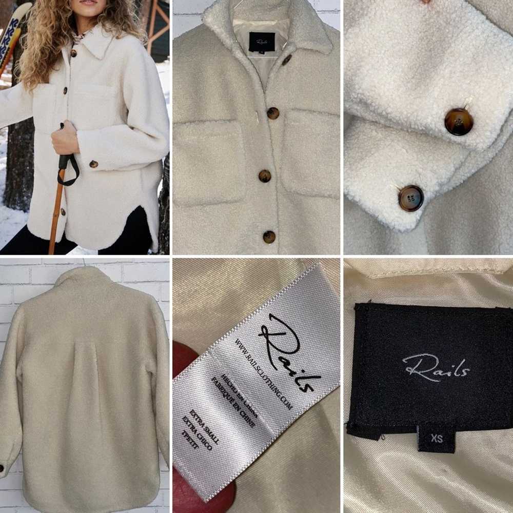 Rails Rails $348 Connie Ivory Sherpa Jacket Shirt… - image 1