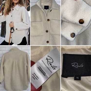 Rails Rails $348 Connie Ivory Sherpa Jacket Shirt… - image 1