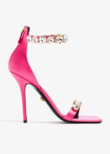 Versace o1s22i1n1024 Crystals Satin Sandals in Pin