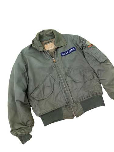 Usaf × Vintage Vtg 70s Alpha Bomber Jacket US Air… - image 1