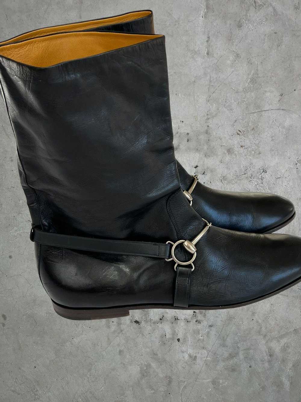 Gucci Gucci Leather Buckle Boots - image 2