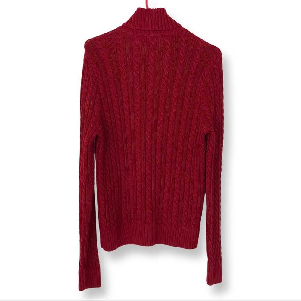 Brand Vintage 90's Jeanne Pierre Red Cable Knit T… - image 3