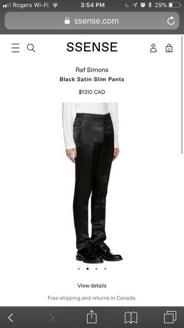 Raf Simons Black Satin Slim Pants