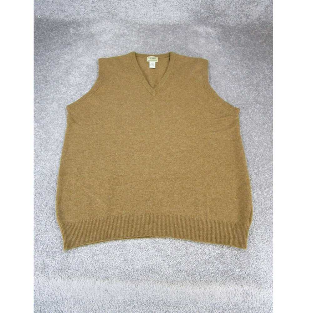 Vintage L.L. Bean Sweater Vest Mens Medium Brown … - image 1