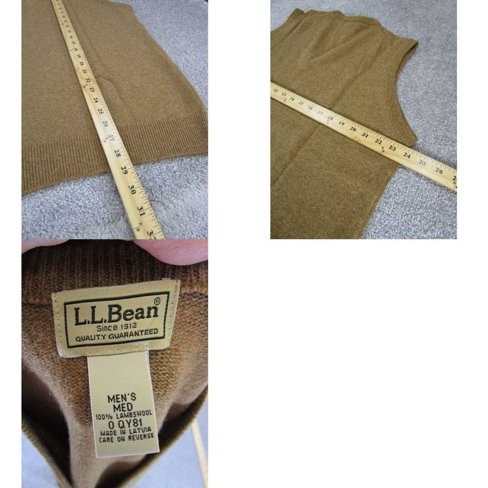 Vintage L.L. Bean Sweater Vest Mens Medium Brown … - image 4