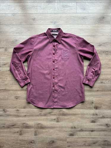 Raf Simons RAF SIMONS BURGUNDY DENIM BUTTON UP