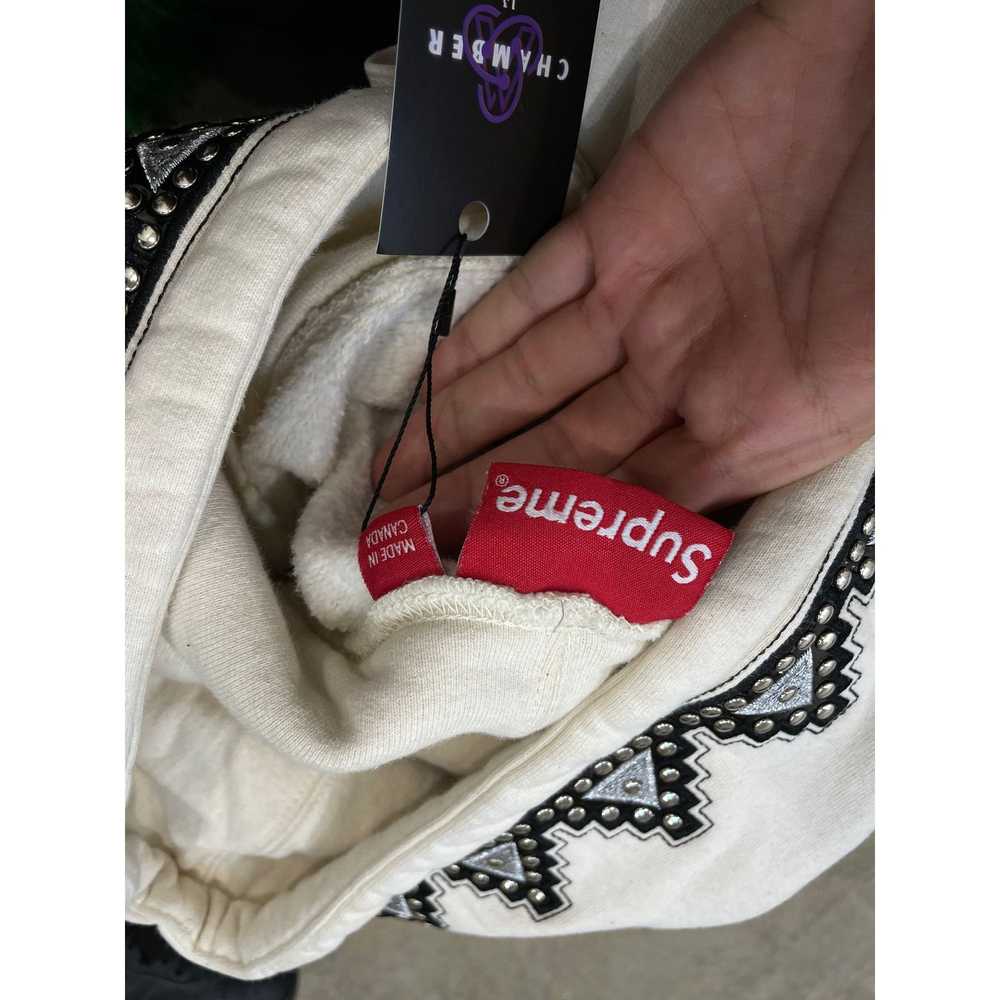 Supreme Supreme Worship Hoodie Cream Studded Used… - image 3