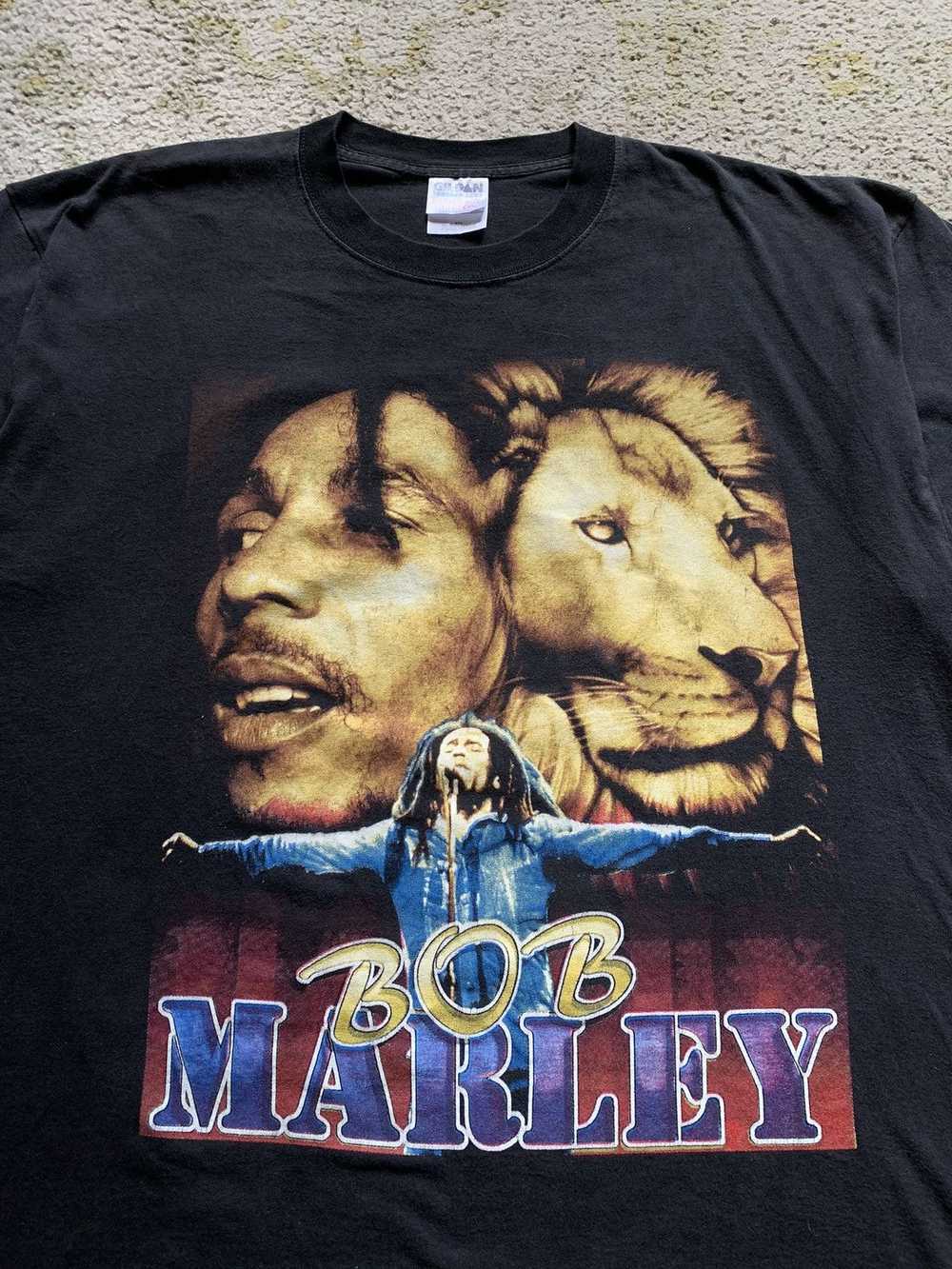 Rap Tees × Vintage Vintage Bob Marley Rap Tee Cat… - image 3