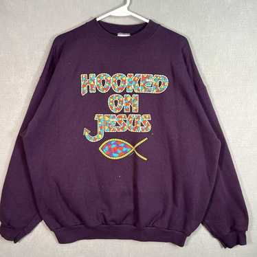 Tultex Authentic Retro Nineties Hooked On Jesus A… - image 1