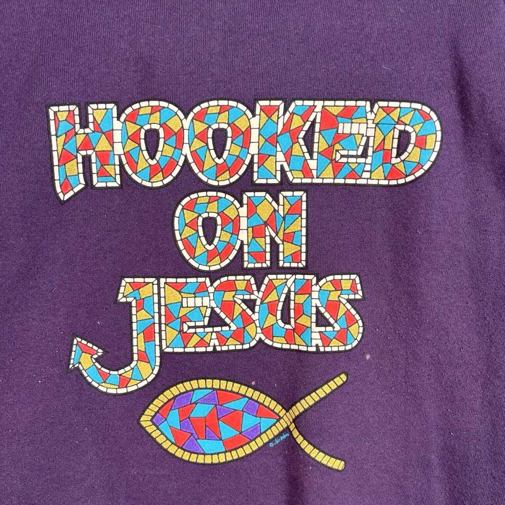 Tultex Authentic Retro Nineties Hooked On Jesus A… - image 3