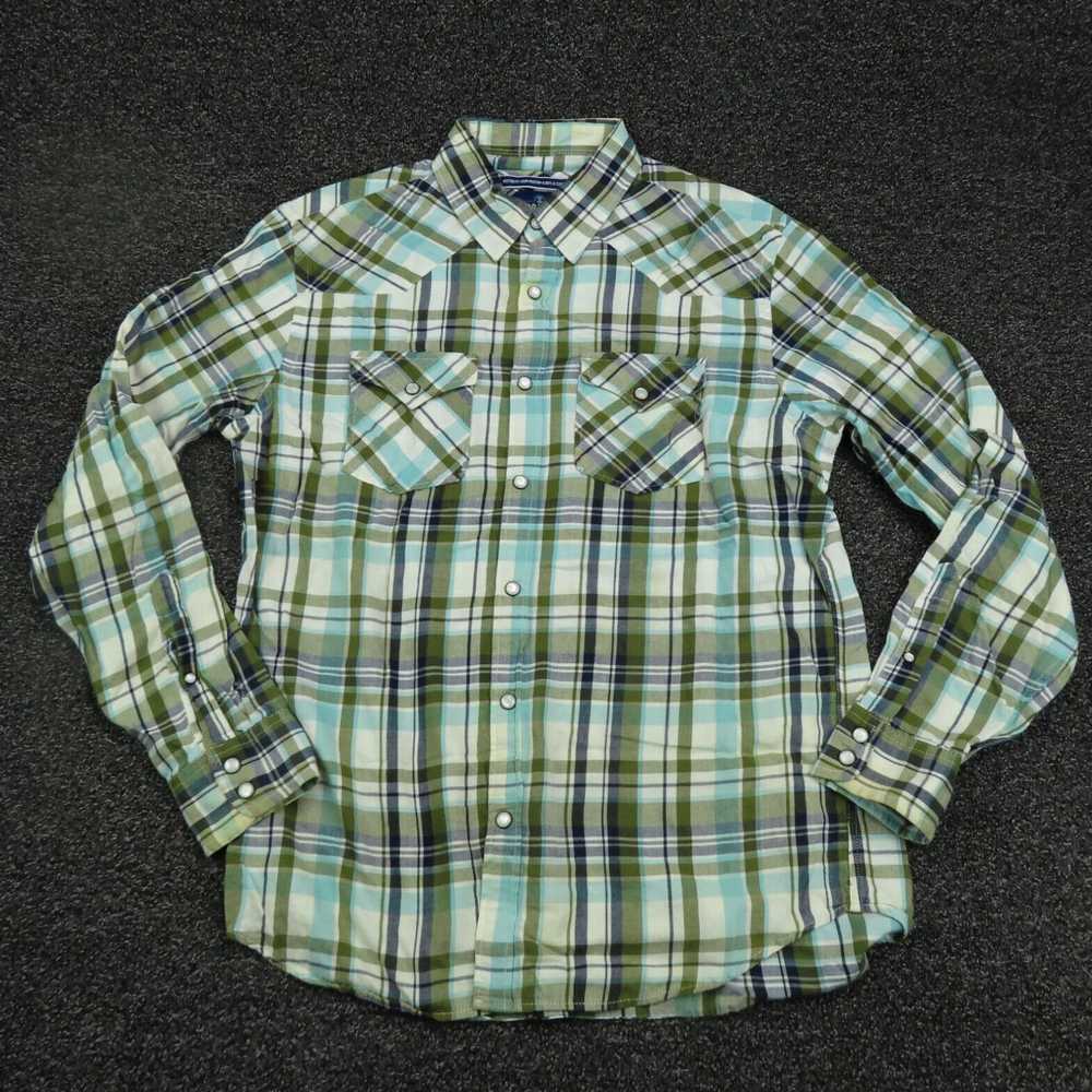 Old Navy Old Navy Shirt Adult Medium Green & Blue… - image 1