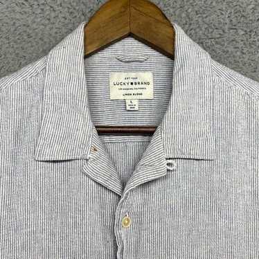 Lucky Brand Mens Large Classic Blue and White Lin… - image 1