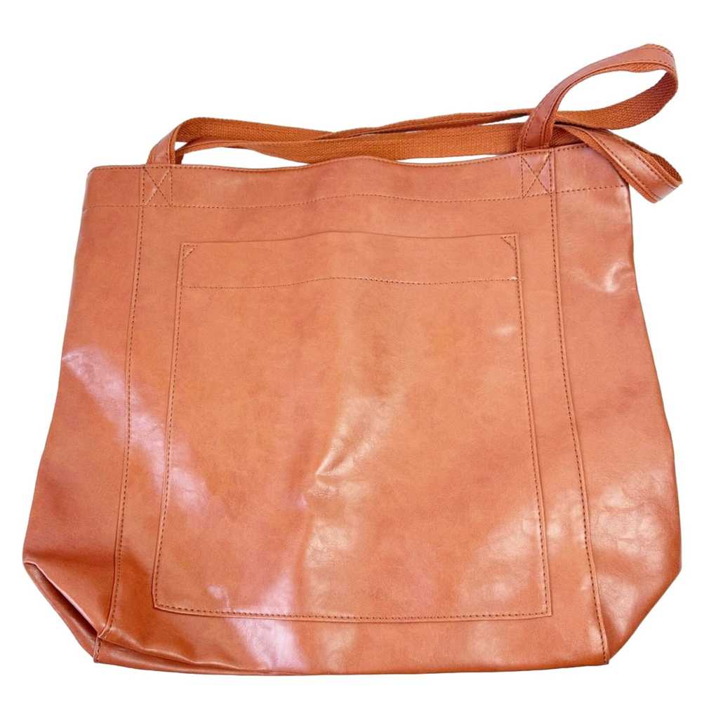 Vintage Vintage Orange Brown Vegan Leather Large … - image 1