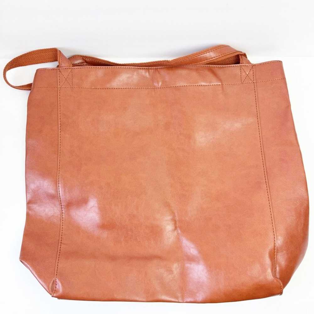 Vintage Vintage Orange Brown Vegan Leather Large … - image 4