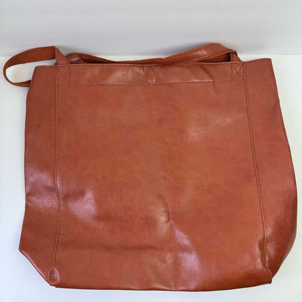 Vintage Vintage Orange Brown Vegan Leather Large … - image 8