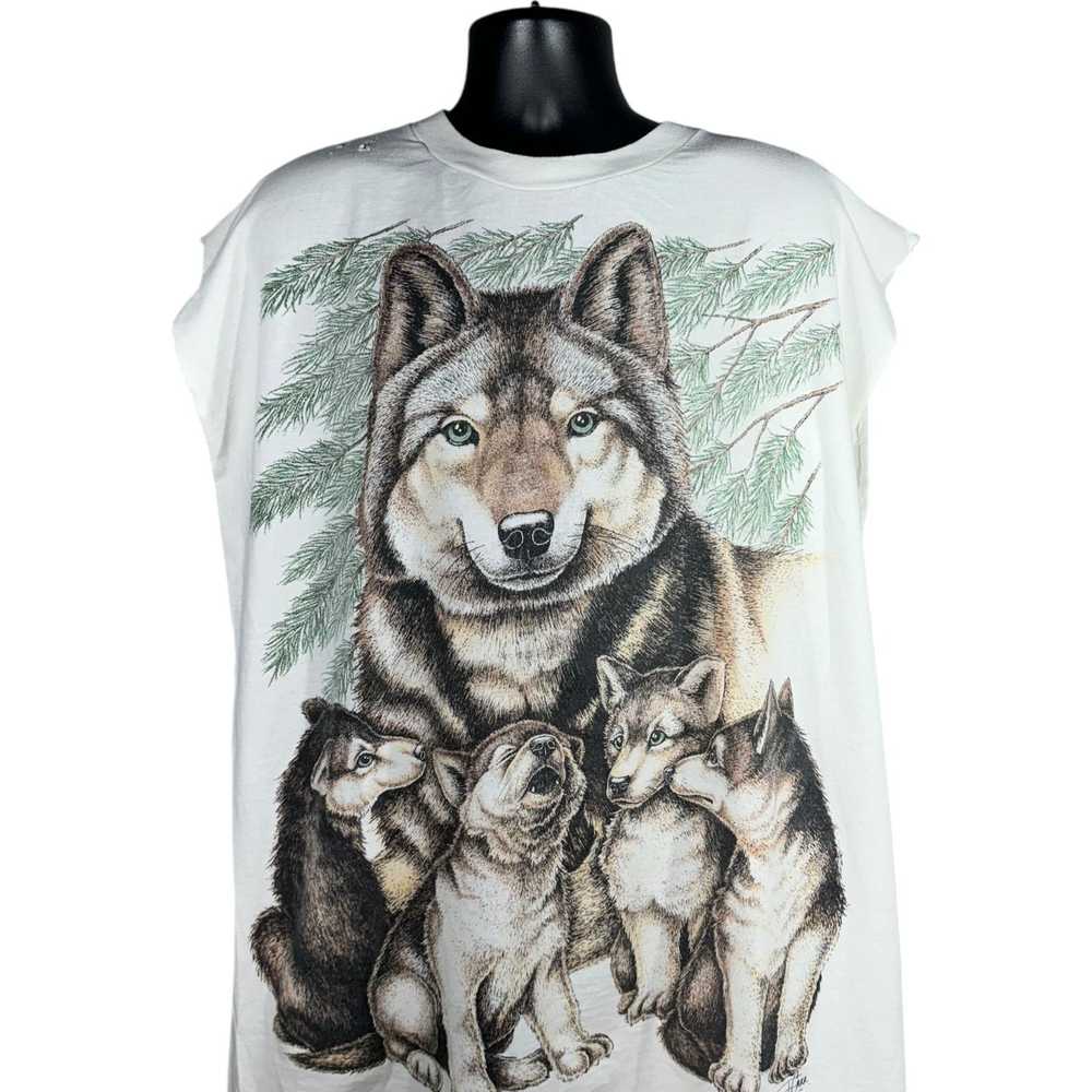 Vintage Vintage Wolf Pack Cut Off Tank Top - image 2