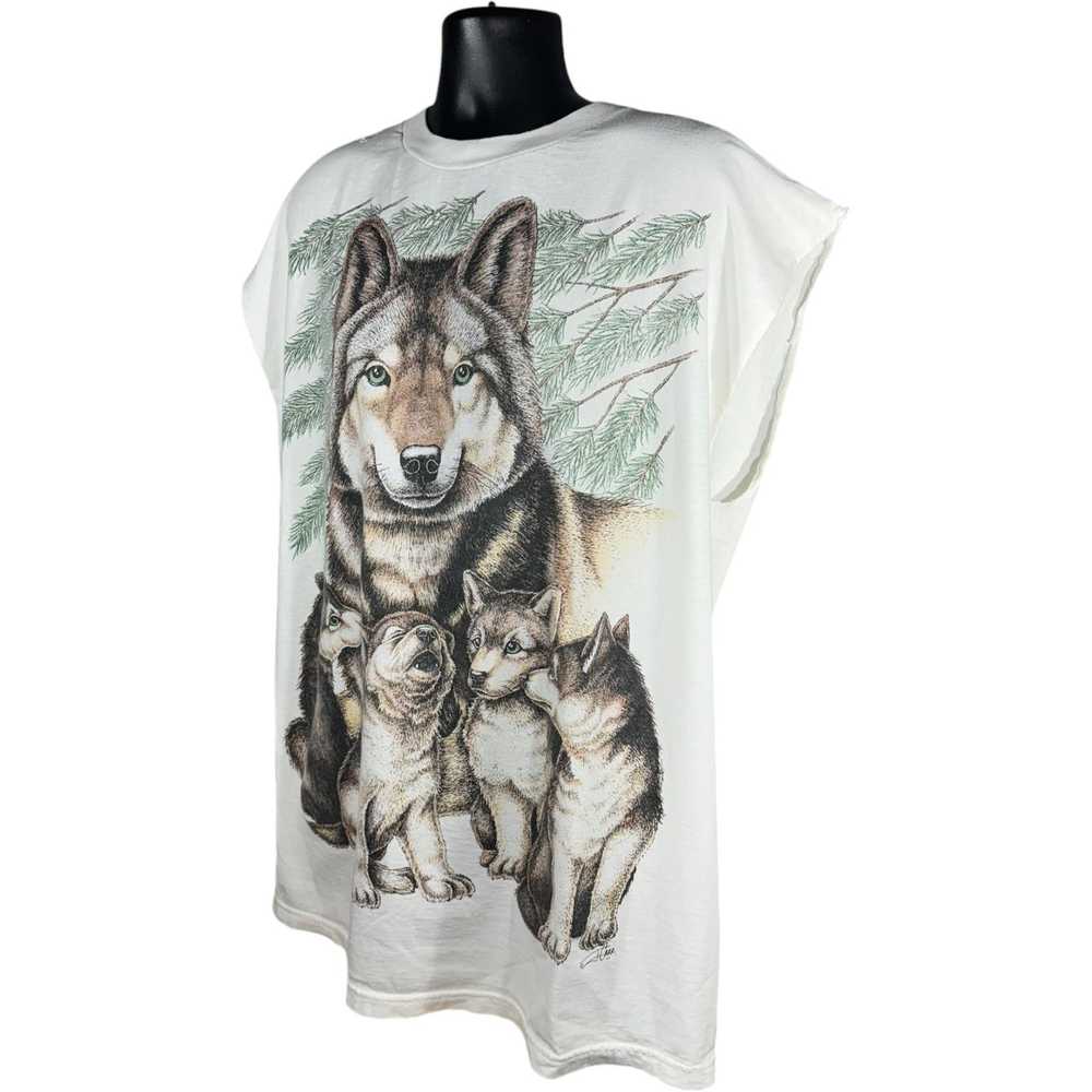 Vintage Vintage Wolf Pack Cut Off Tank Top - image 3