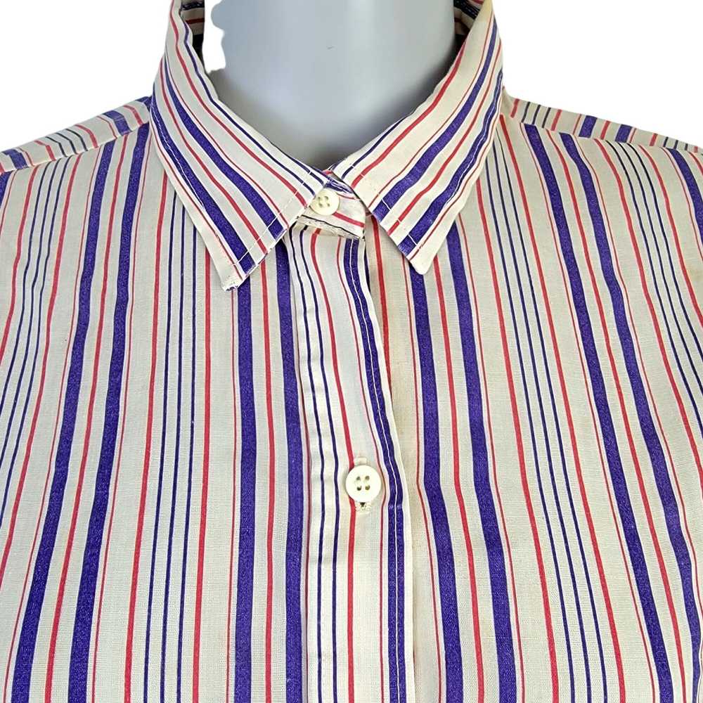 Vintage Vintage 70s Stripe Shirt Women Medium But… - image 11