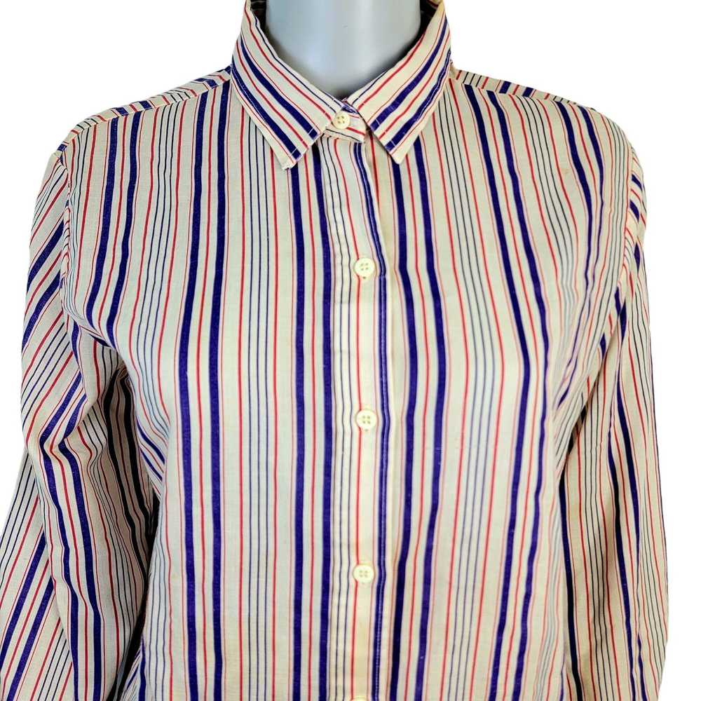 Vintage Vintage 70s Stripe Shirt Women Medium But… - image 1