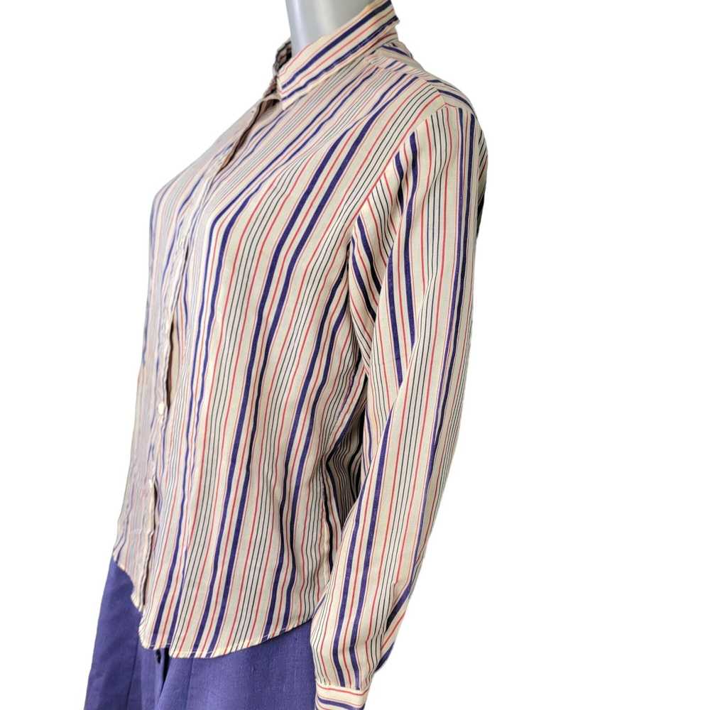 Vintage Vintage 70s Stripe Shirt Women Medium But… - image 3