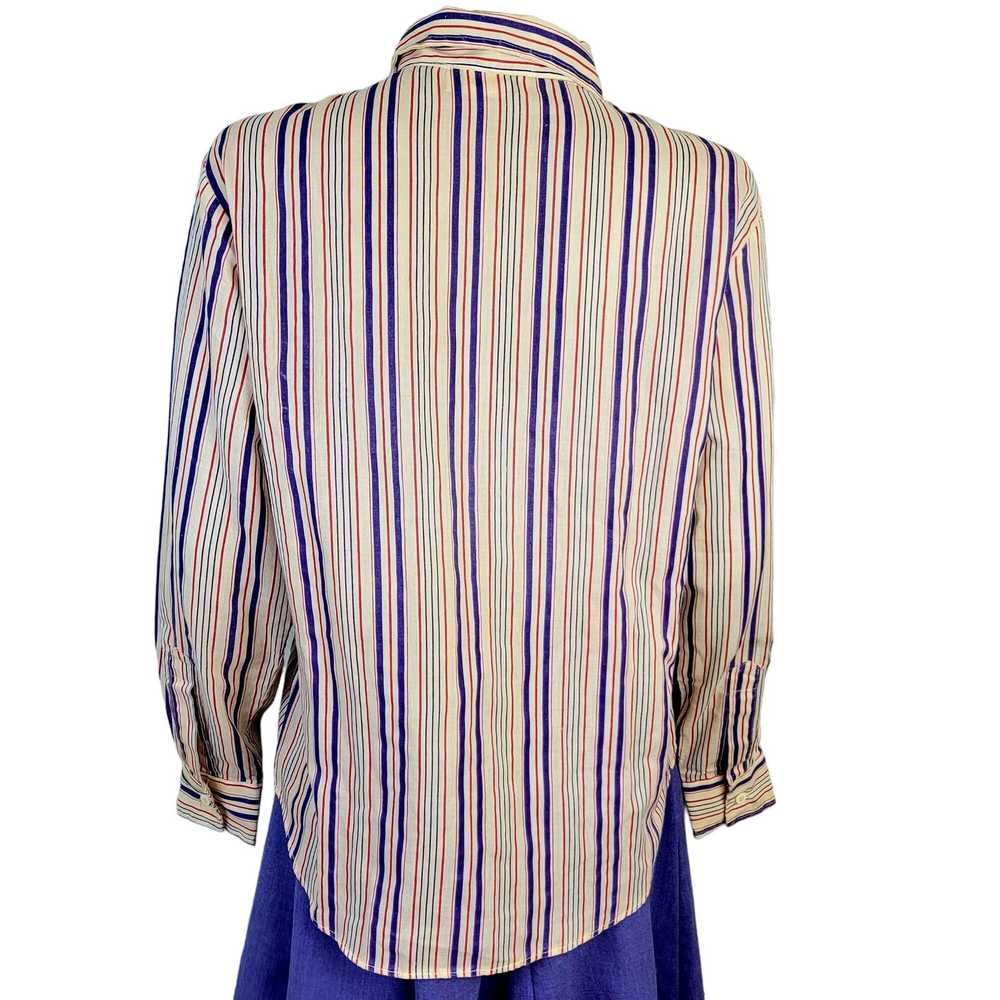 Vintage Vintage 70s Stripe Shirt Women Medium But… - image 4