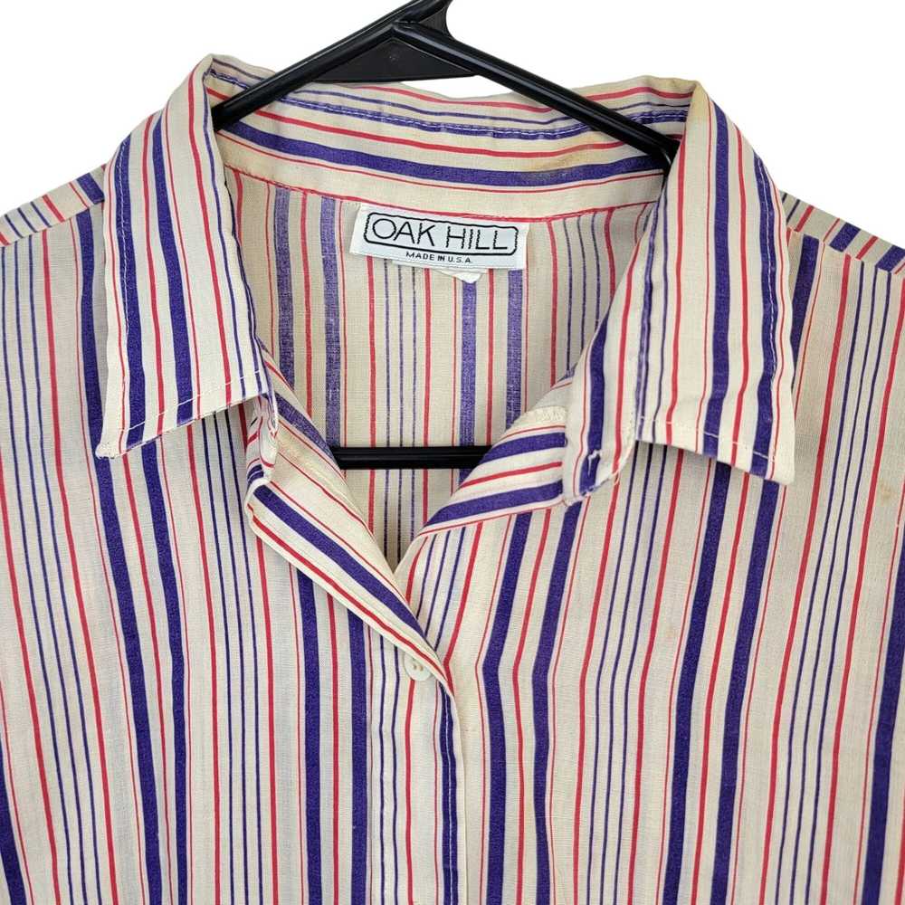 Vintage Vintage 70s Stripe Shirt Women Medium But… - image 8