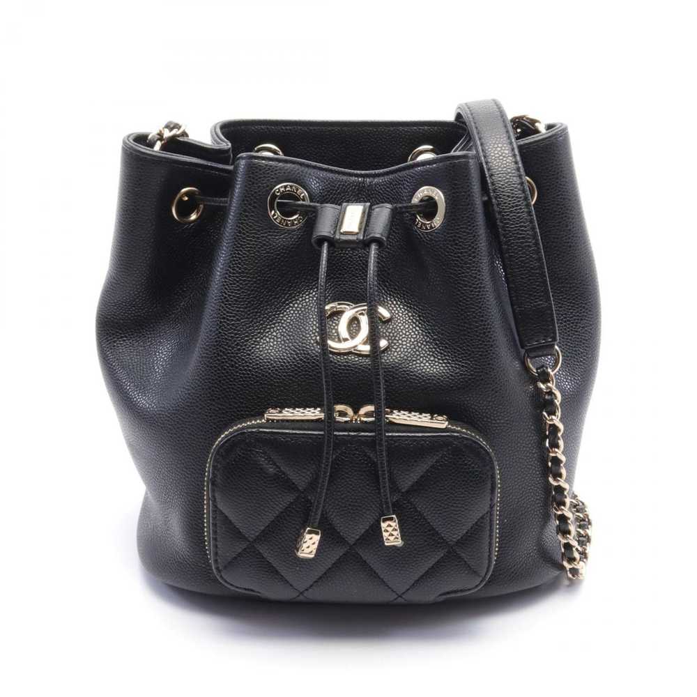 Chanel Chanel CC Caviar Matelasse Bucket Bag Leat… - image 1