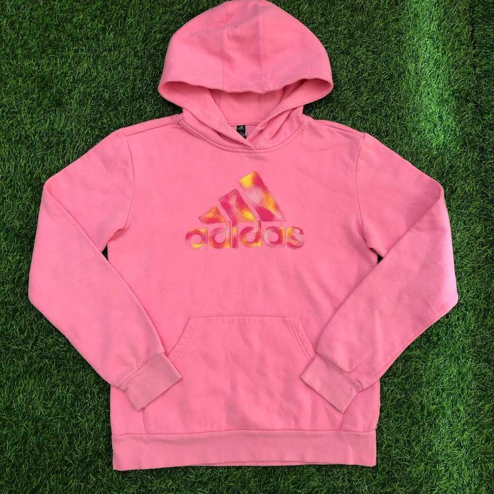 Adidas Women’s Pink/Yellow Adidas Graphic Logo Ho… - image 1