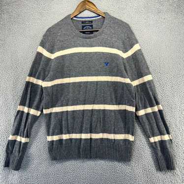 American Eagle Outfitters Gray and White Striped … - image 1