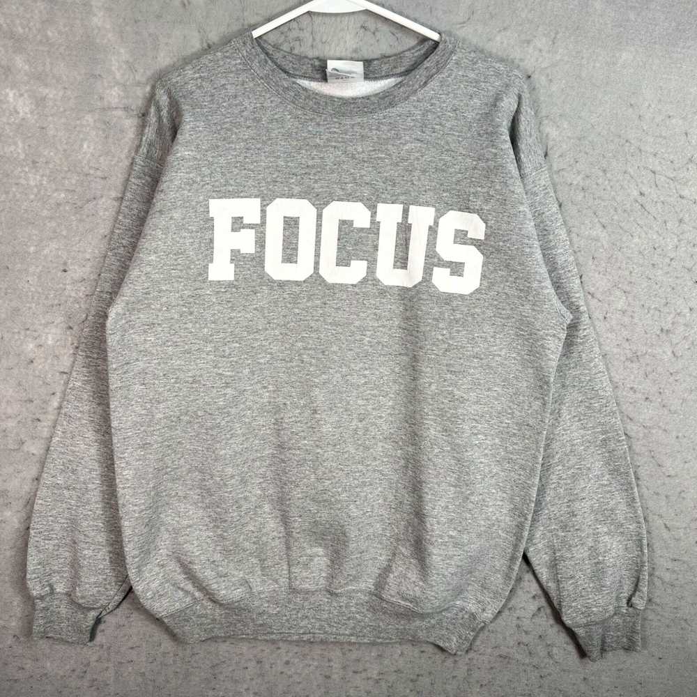 Vintage Focus Attention Sweater Adult Medium Gray… - image 1