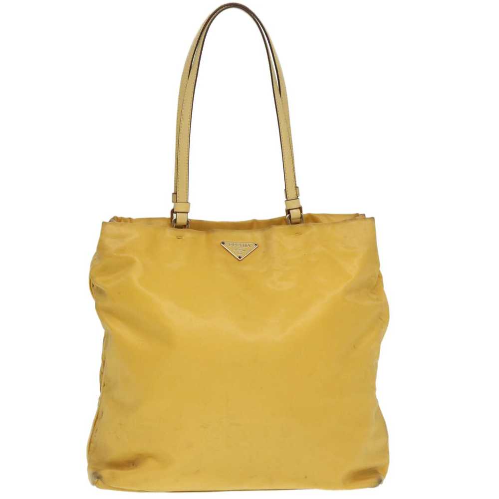 Prada PRADA Tote Bag Nylon Yellow Gold Auth 87177 - image 2