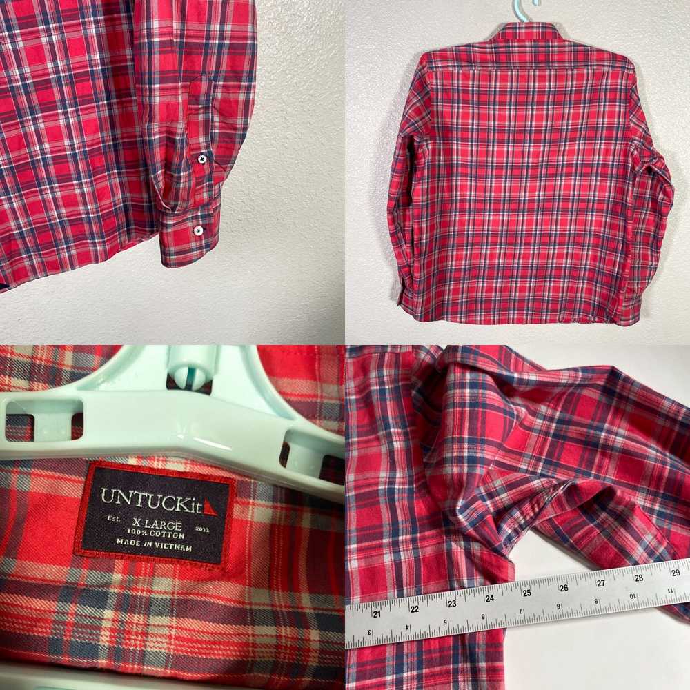 UNTUCKit Untuckit Shirt Mens XL Red Button Up Lon… - image 4