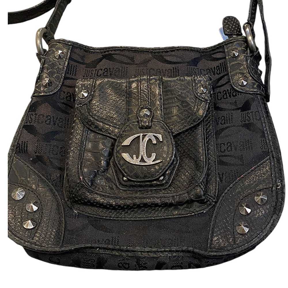 Vintage Just Cavalli Black Studded Shoulder Bag - image 2