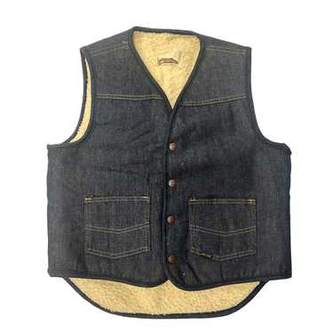 Sears Vtg Sears Indigo Blue Jean Waistcoat Denim … - image 1