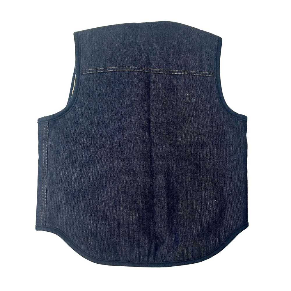 Sears Vtg Sears Indigo Blue Jean Waistcoat Denim … - image 2