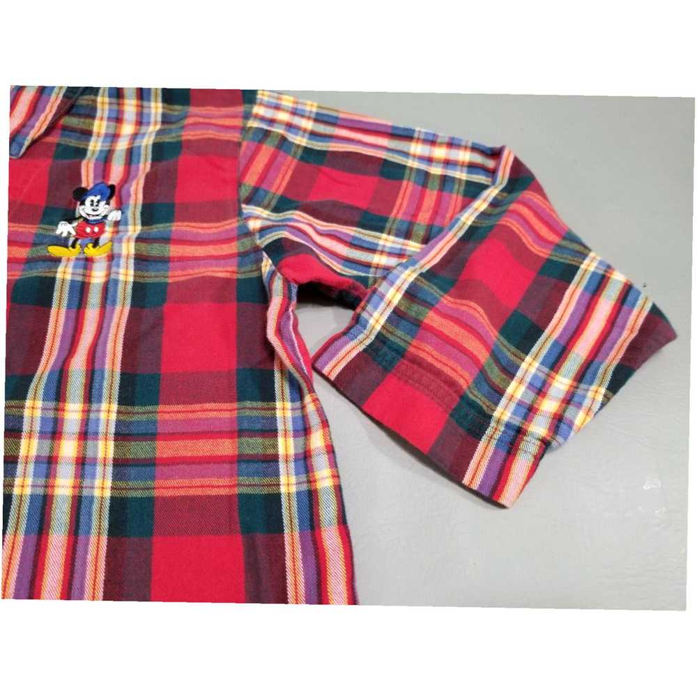 Disney Vintage Mickey Mouse Plaid Sleepwear Top f… - image 3