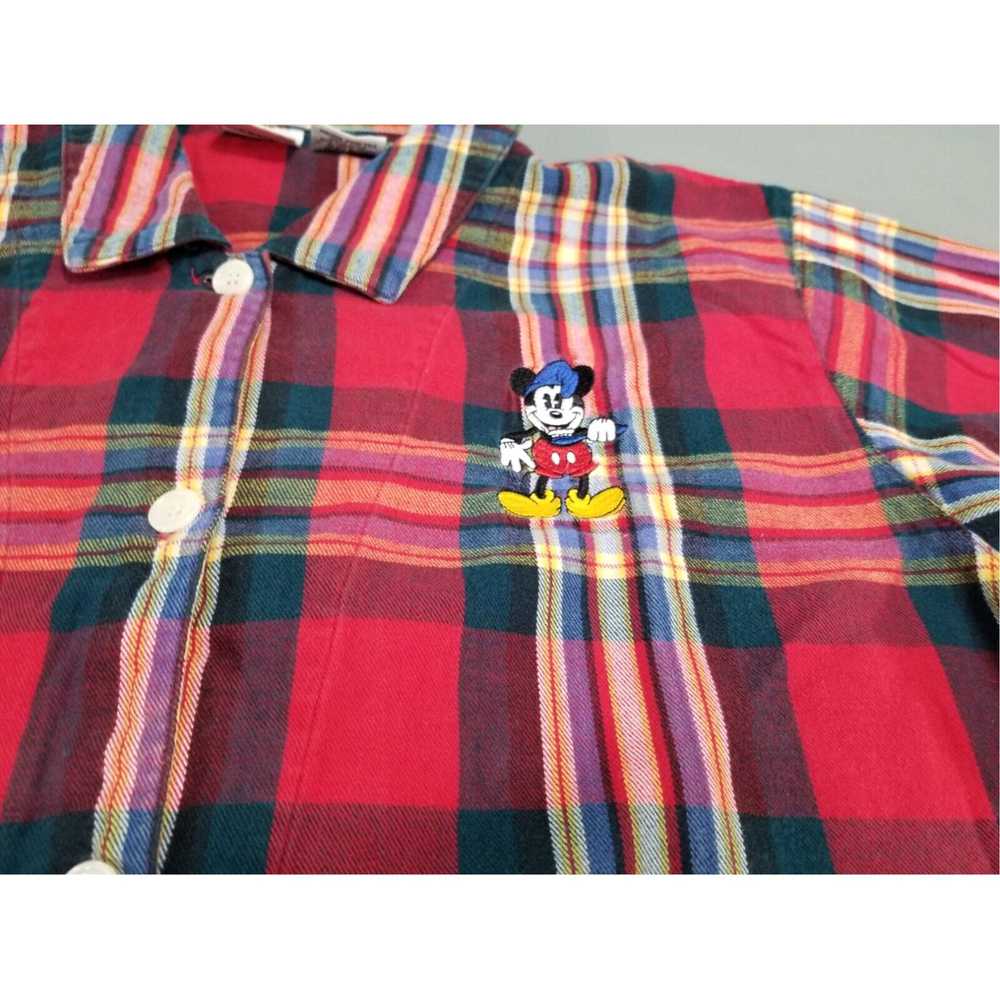 Disney Vintage Mickey Mouse Plaid Sleepwear Top f… - image 4