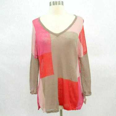 Gerard Darel Elegant Linen Blend Color Block Pull… - image 1