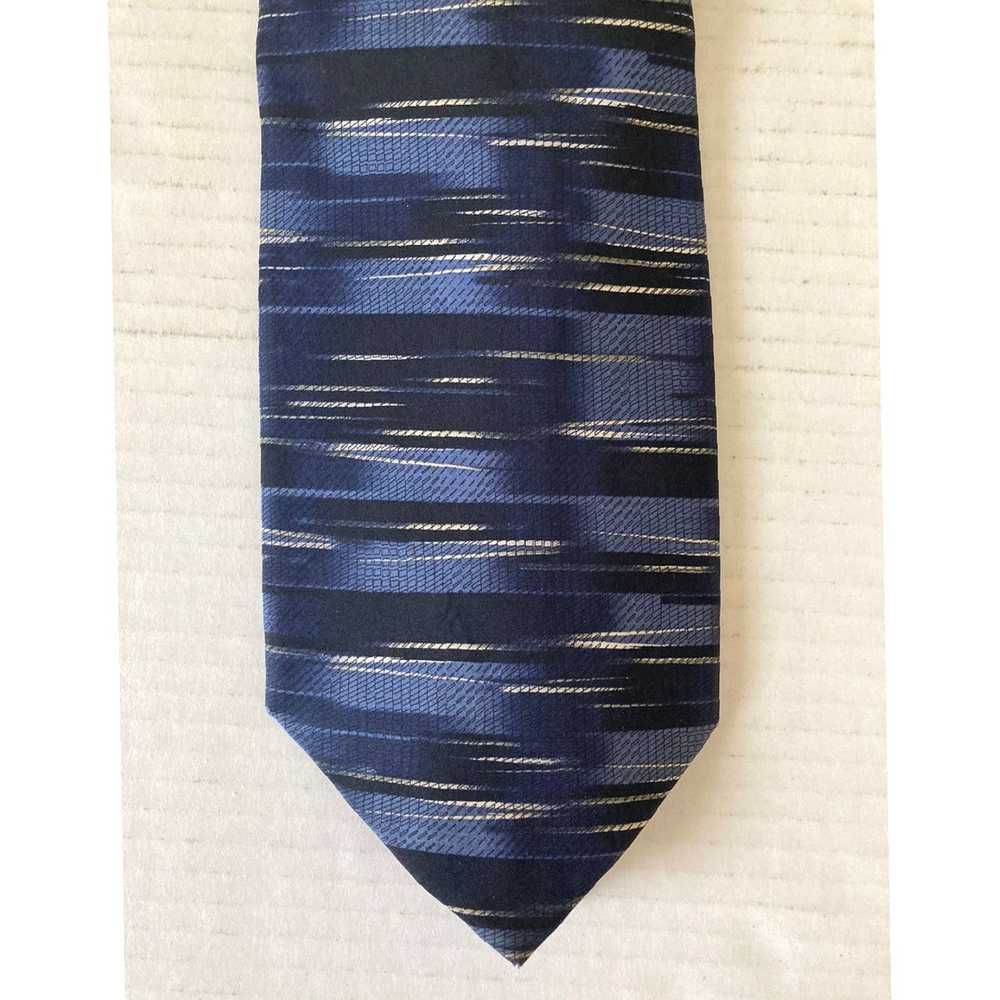 Van Heusen Silk Necktie for Men in Blue White Gra… - image 1