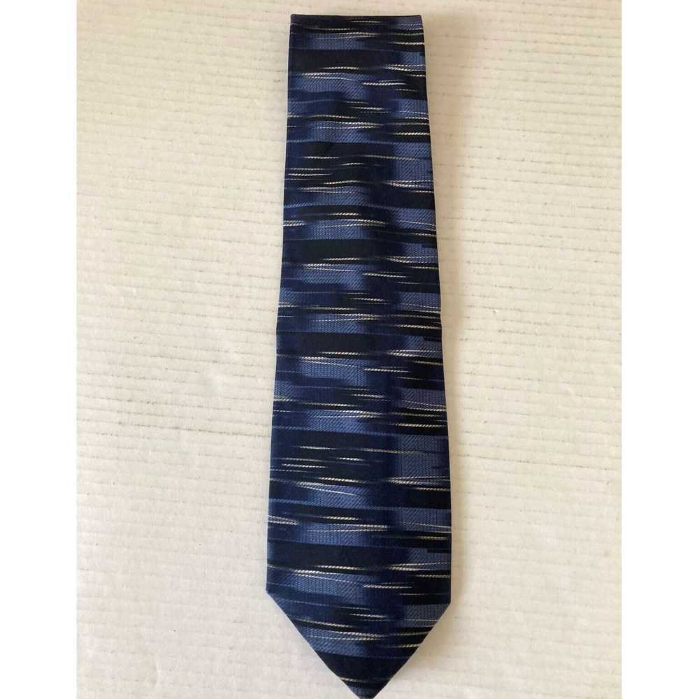 Van Heusen Silk Necktie for Men in Blue White Gra… - image 2