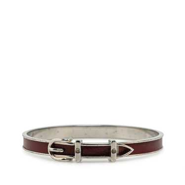 Black Hermès Leather Belt Buckle Bangle Costume Br