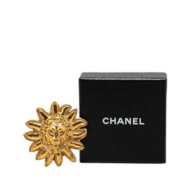 Gold Chanel Gold Plated Lion Pin Brooch