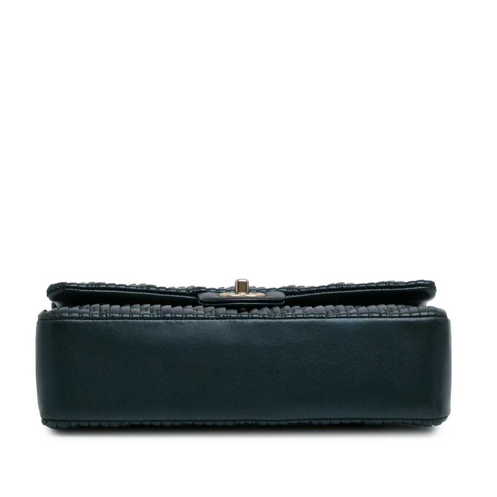 Blue Chanel Medium Calfskin Coco Pleats Double Fl… - image 3