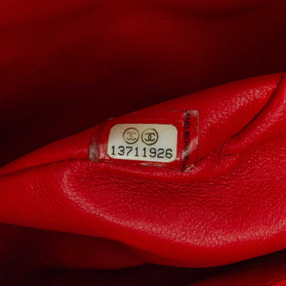 Red Chanel Jumbo Classic Lambskin Single Flap Sho… - image 5