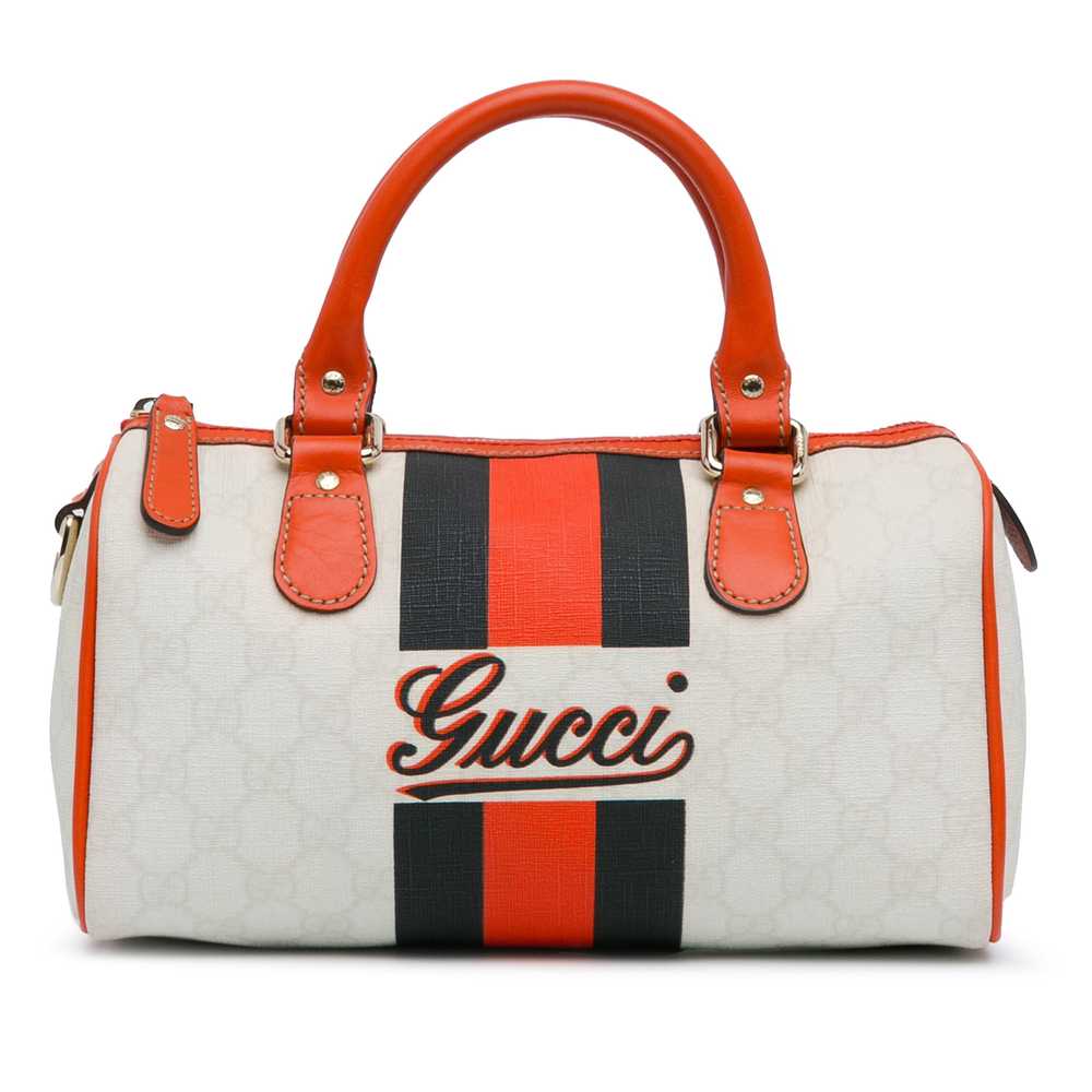 Red Gucci Mini GG Supreme Joy Web Boston Bag - image 1