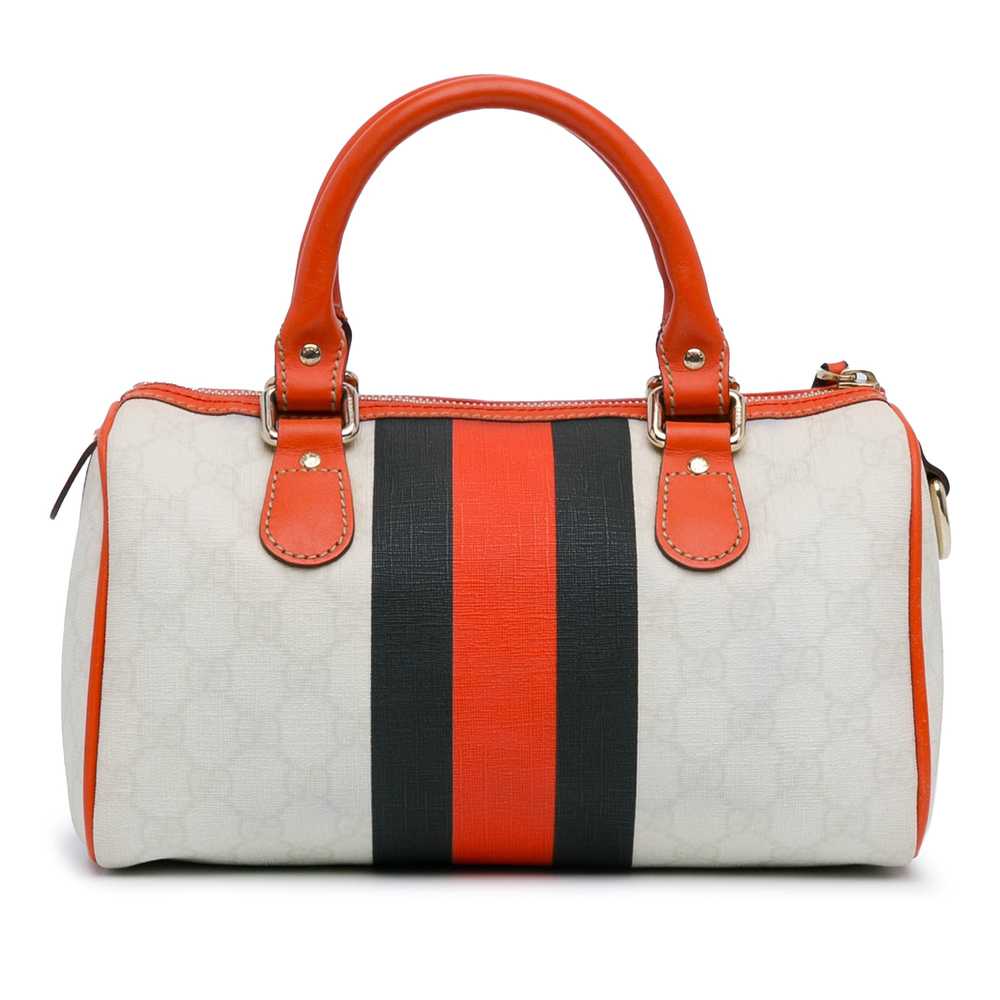 Red Gucci Mini GG Supreme Joy Web Boston Bag - image 3