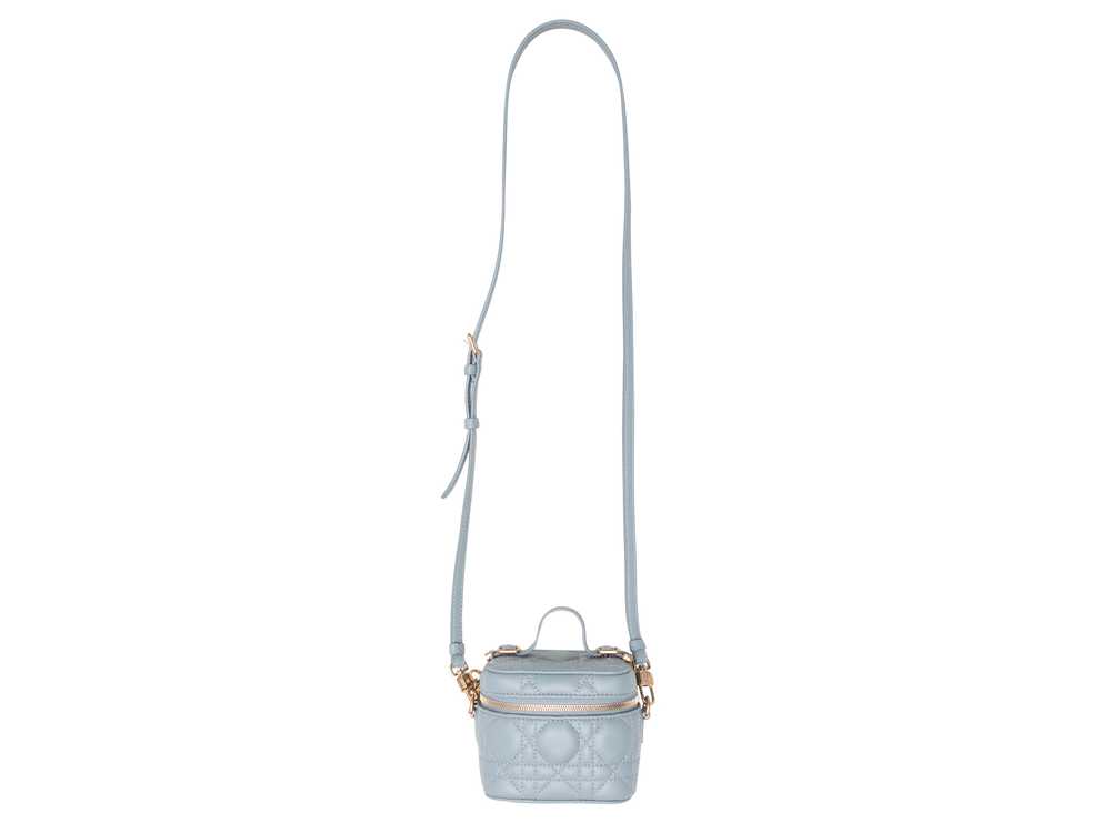 Blue Christian Dior Micro Lady Dior Cannage Vanit… - image 5