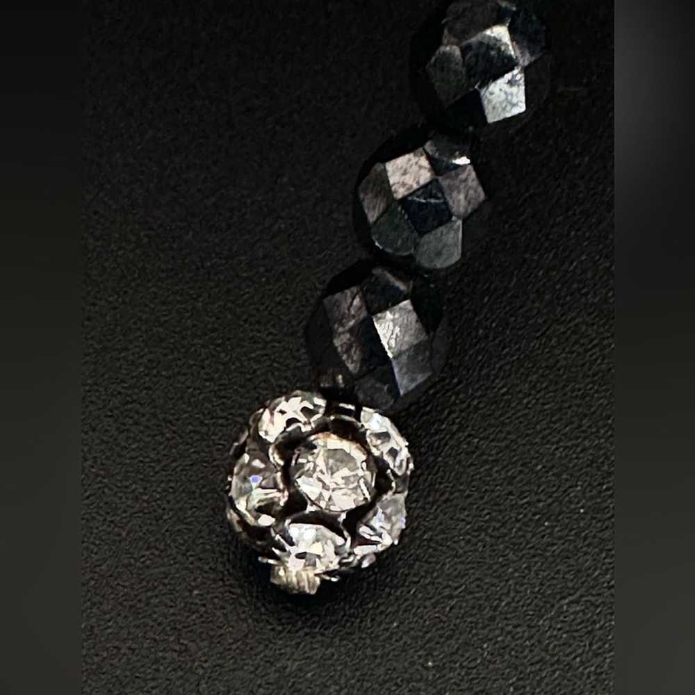 Brand Vintage Black Hematite Onyx And CZ Lariat N… - image 6