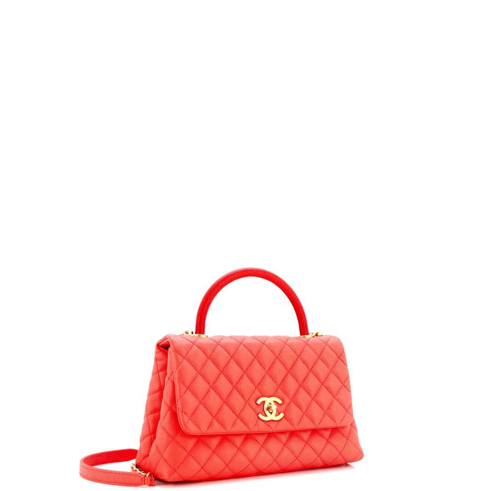 CHANEL Coco Top Handle Bag Quilted Caviar with Li… - image 2